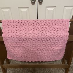 Handmade Crocheted Pink Blanket