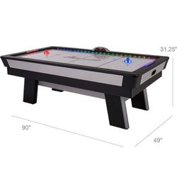 Atomic 90" or 7.5 ft LED Light UP Arcade Air Powered Hockey Tables - Includes Light UP Pucks and Pushers G04865MDP