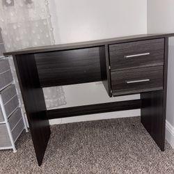 Black Wooden Desk – Minimalist, Solid & Like-New