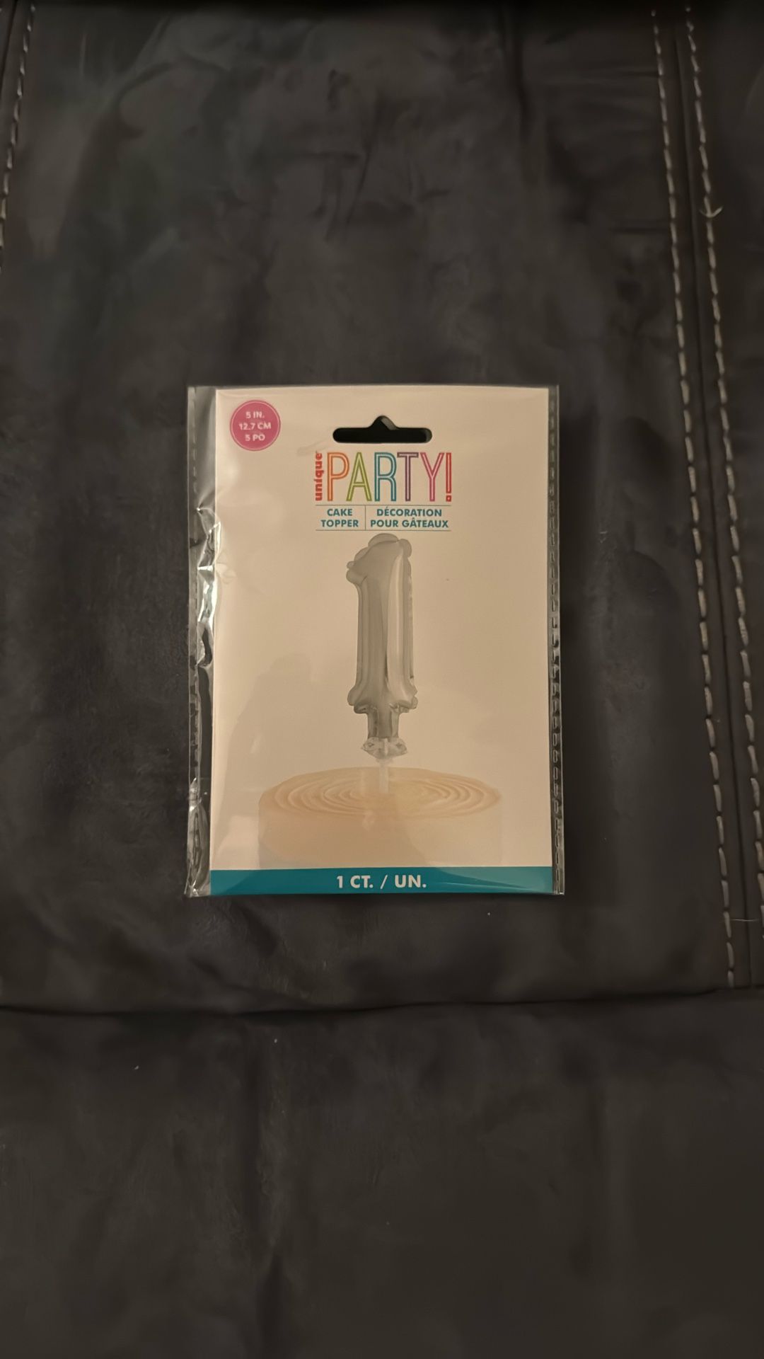 New In Package Number 1 Unique Party 5 Inch Silver Cake Topper Balloon Party Decoration