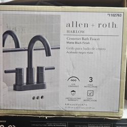  Allen&Roth Harlow Center set Black Matte Bath Faucet