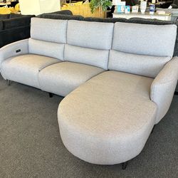 Grey power recliner sectional w/ usb ports