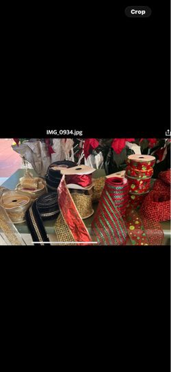 Christmas ribbons, ornaments, Christmas tree skirts…..$5-25