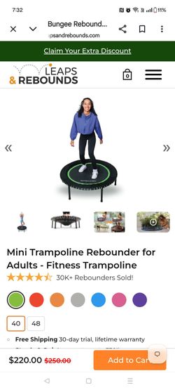 Trampoline leaps and rebounder