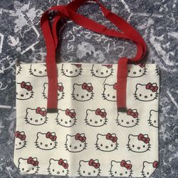 NEW IN BAG/ Med-HELLO- KITTY CANVAS BAG W/ZIPPER