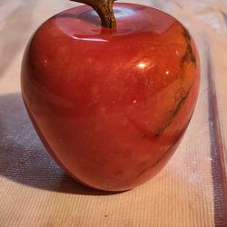 Decorative Red Marble Apple