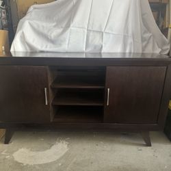 Modern TV Stand - Dark Walnut