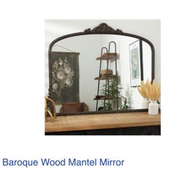 Beautiful Baroque Wood Framed Mantel Mirror 