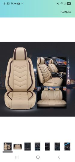 Car Seat Covers Full Set, Leather Seat Covers for Cars, Car Seat Protector Waterproof, Non-Slip Car Interior Covers Full Set Universal Automotive Seat