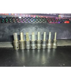 Snap On 8pc Metric Standard Hex Socket Set 3/8 Drive 4-10 With An Extra 7