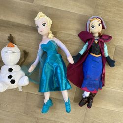 Frozen Plush Toys  - Elsa, Anna, Olaf 