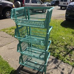 4 Stackable Storage Baskets