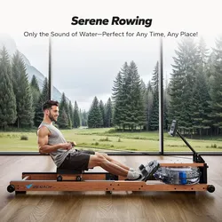 Water Rowing Machine, Foldable & Space-Saving, 400lbs Capacity, NEW
