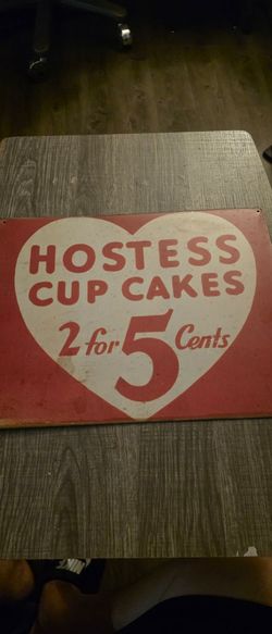 Hostess cup cakes vintage sign