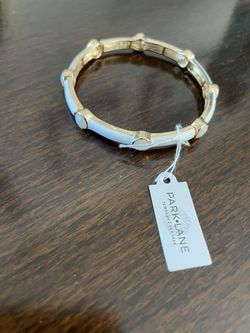Park Lane White Studded Flexible Bracelet