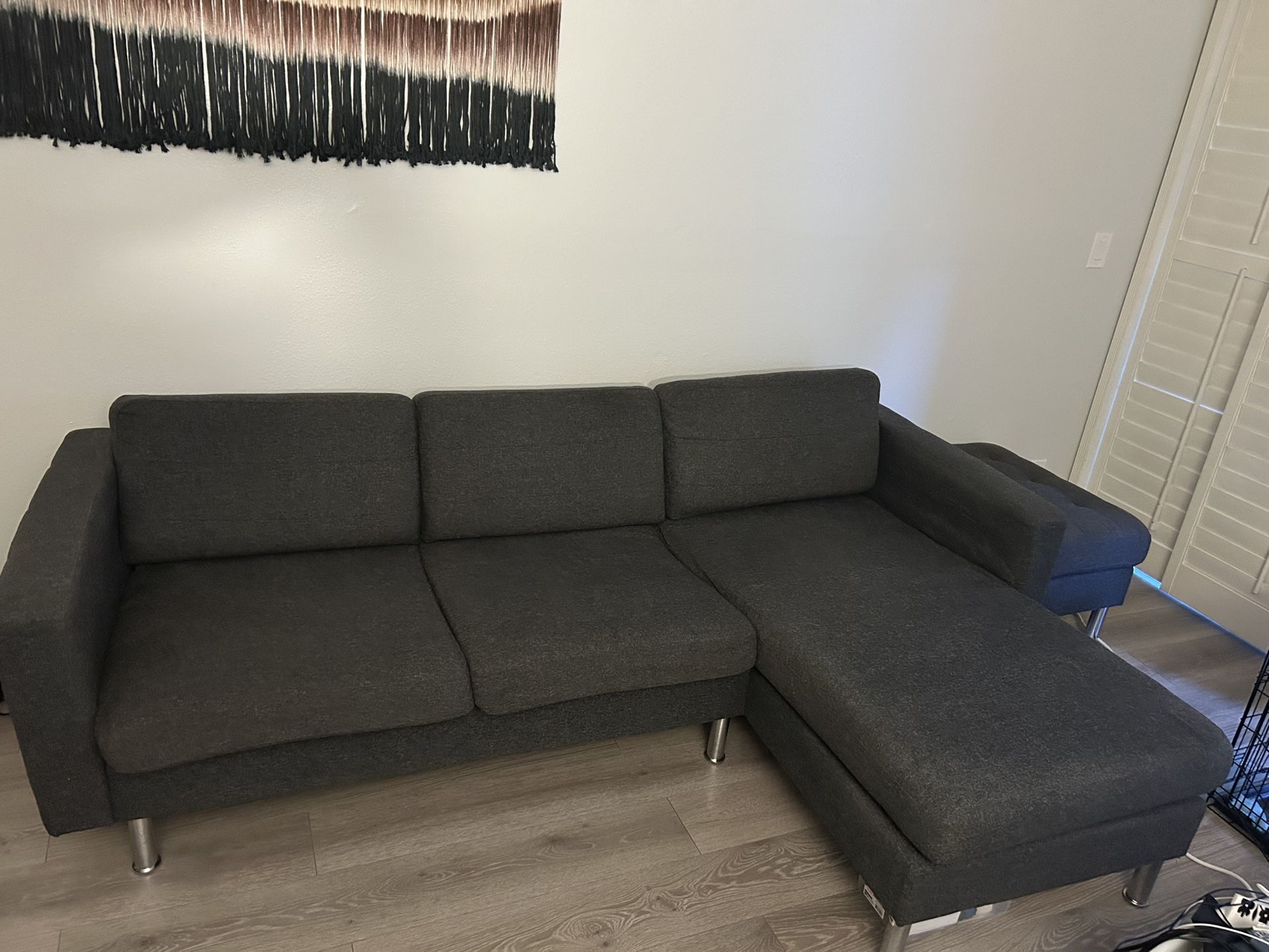 IKEA Gray Landskrona Sofa with Chaise and Ottoman – Great Condition – $400 (Long Beach)