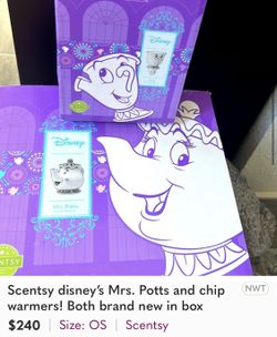 Scentsy Warmers NIB Mrs Potts And Chip disney