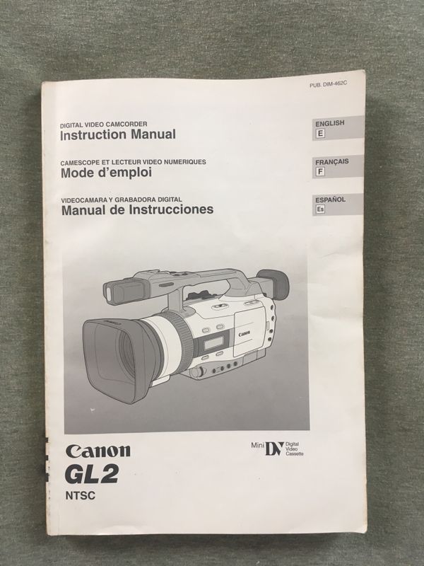 Canon GL2 Digital Video Camcorder Instruction Manual (Mini DV) for Sale