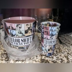 Taylor Swift Eras Tour AMC Metal Popcorn Bucket 2 Cups, Mug and Calendar