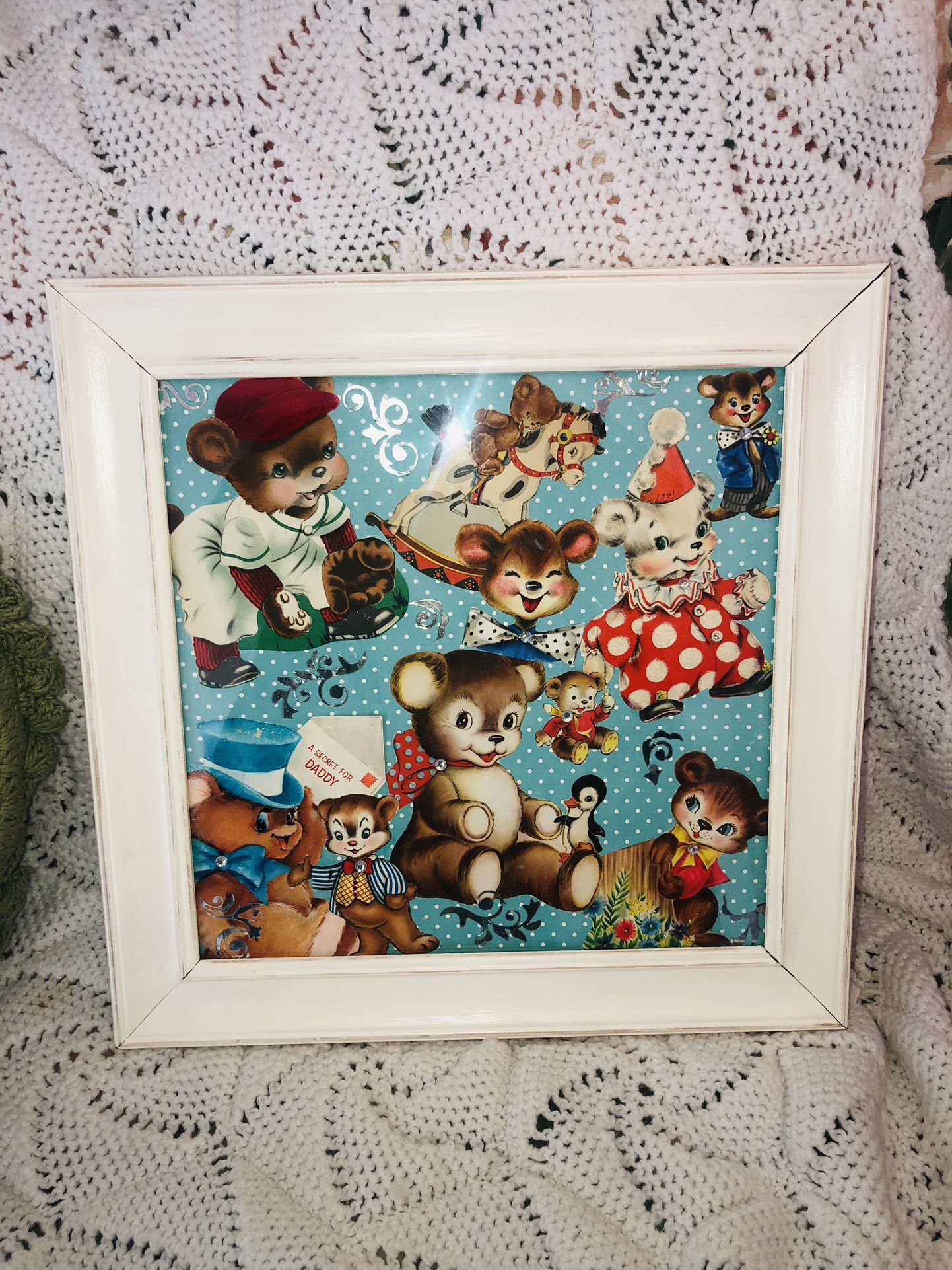 Vintage Nursery Picture/Wall Hanging, Nursery Decor, Unisex, Featuring Bear’s