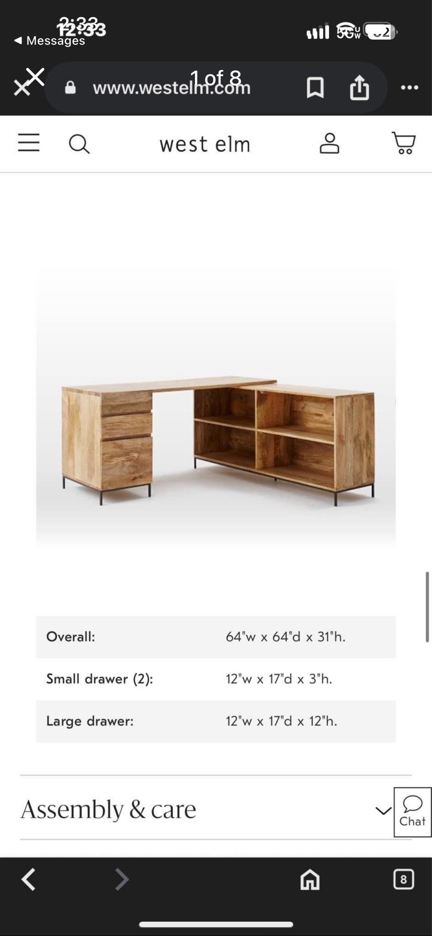West Elm Modern L Desk