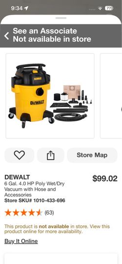 DEWALT 6 Gal. 4.0 HP Poly Wet/Dry Vacuum with Hose and Accessories