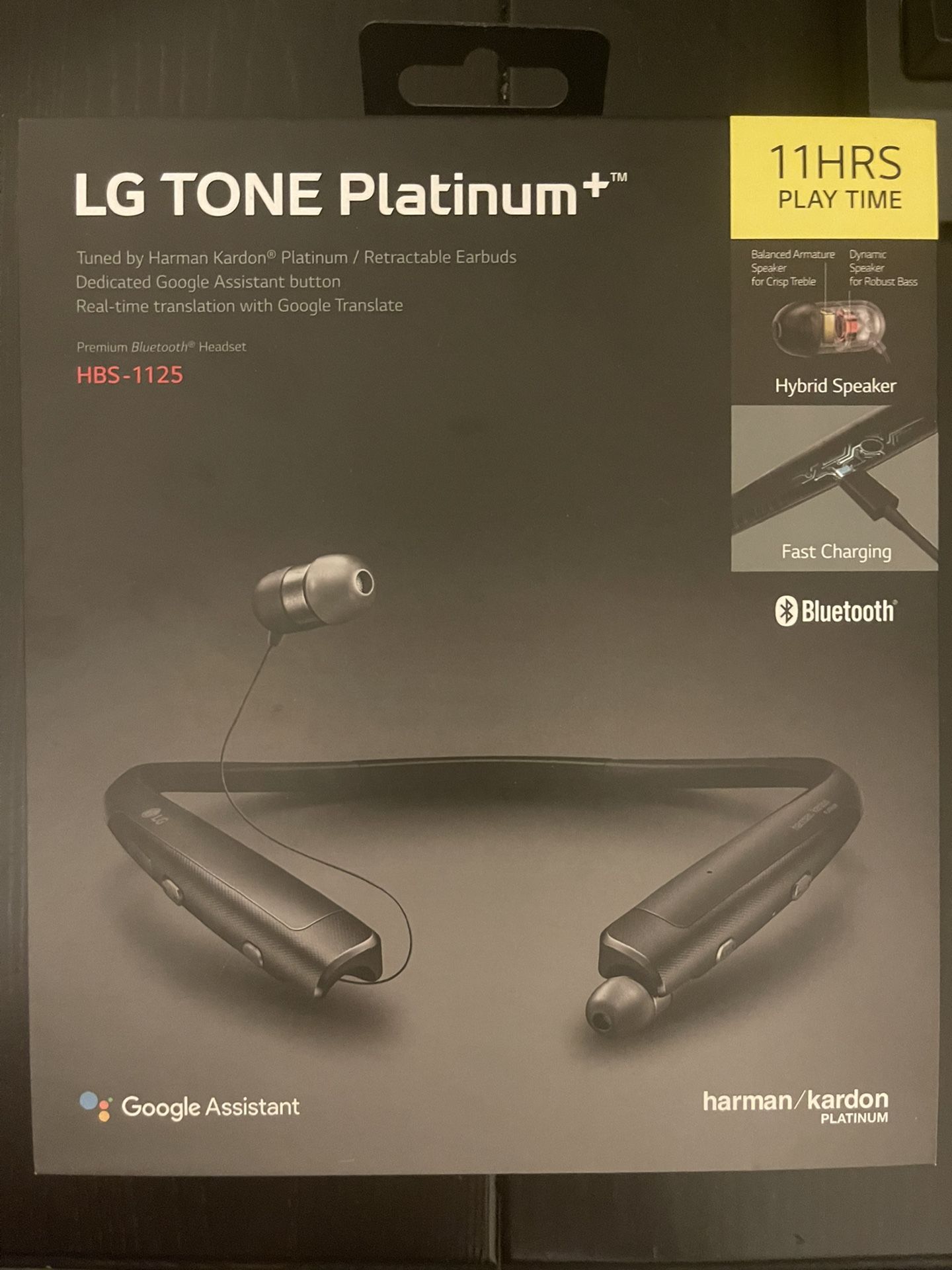 LG - TONE PLATINUM+ Bluetooth Headset - Black