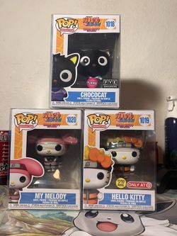 Naruto Sanrio HelloKitty My Melody And Chococat Mash Up Funko Pop Shippuden FYE & Target Exclusives 