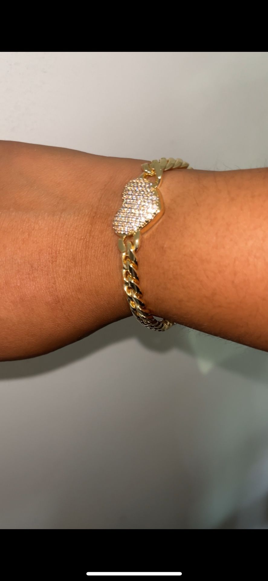 Bling Heart Cuban Bracelet