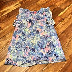 Women’s Lilly Pulitzer astara pom pom dress in saltwater blue shade seekers. New! Size xl