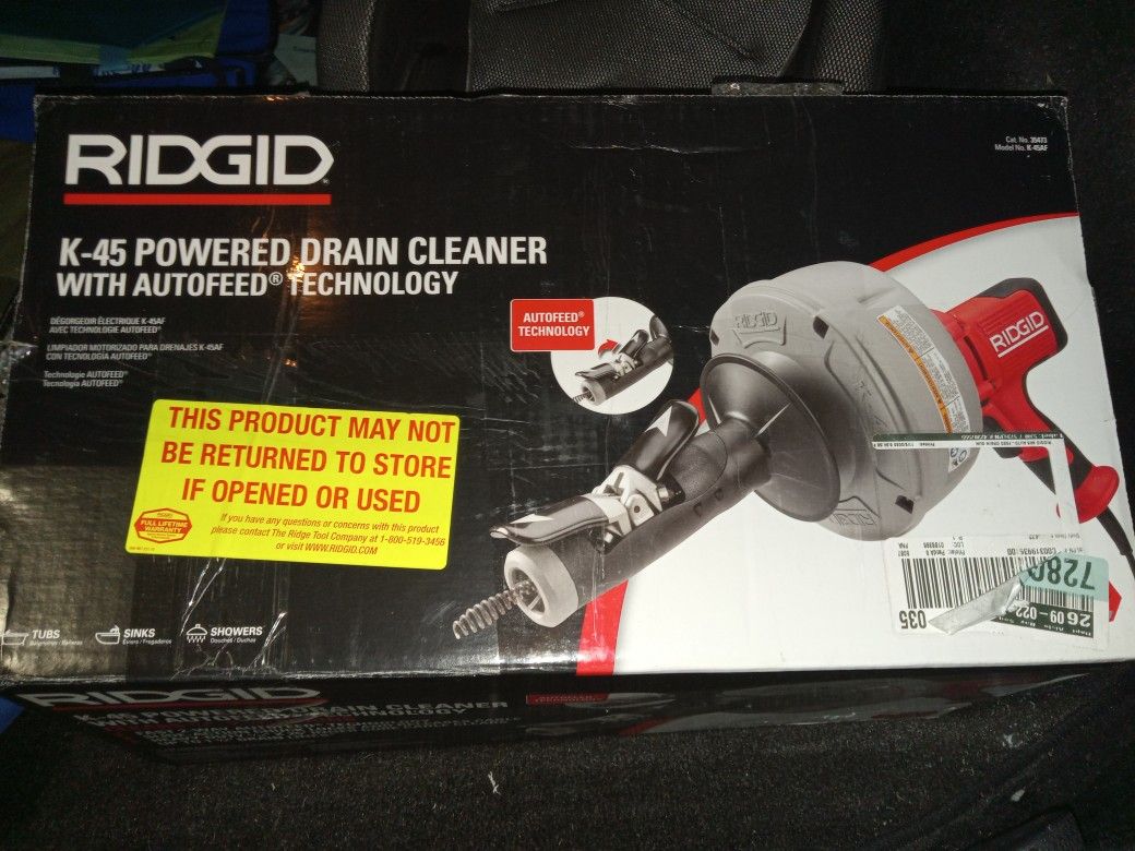 Ridgid K45 Drain Cleaning Machine With Autofeed Technology for Sale in