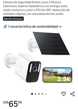 Anona Lucio 2.5K Outdoor Security Camera, Wireless Solar Powered Battery, Color Night Vision and 138° FOV, Multi-Object Detection, No Hub Required, Au