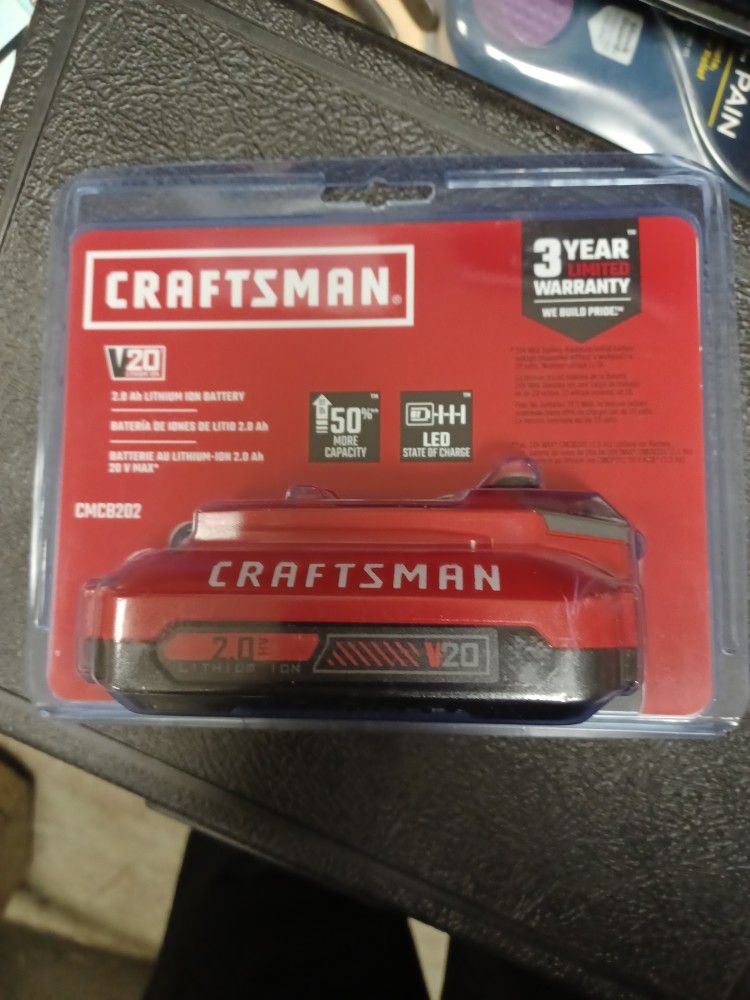 Craftsman 20 Volt 2.0 Amp Lithium Ion Battery