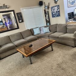 Couch With Pullout Bed - Worn