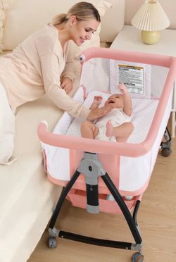 LIKE NEW Wayfong 3-in-1 Baby Bassinet Bedside Sleeper - Pink (Never Slept In!)