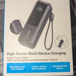 New anker Power Bank Multi-device Charging Charger 165w 165 Model A1695 USB Samsung Apple Computer Laptop Phone 25,000 mAh