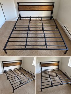 Tryston Queen Size Bed Frame with Storage Headboard
