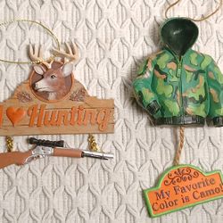 Love Hunting Deer Hunter Camo Favorite Color Hoodie Christmas Ornaments Set  