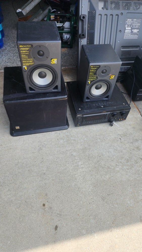 KrK ST6 Speakers , Sub, and Sony Receiver.