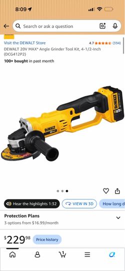 Dewalt 20 V cord cordless grinder tool only