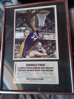 Shaquille O'neal framed memorabilia