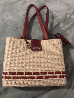 Brighton Wicker And Red Purse