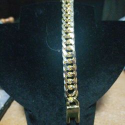 8mm Gold Played 8 Inch Bracelet