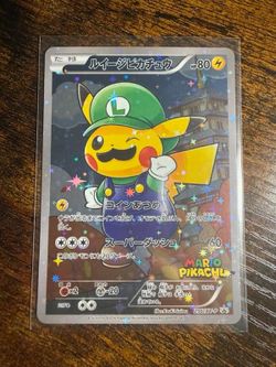Luigi Pikachu Holo Promo Pokemon Card 296/XY-P