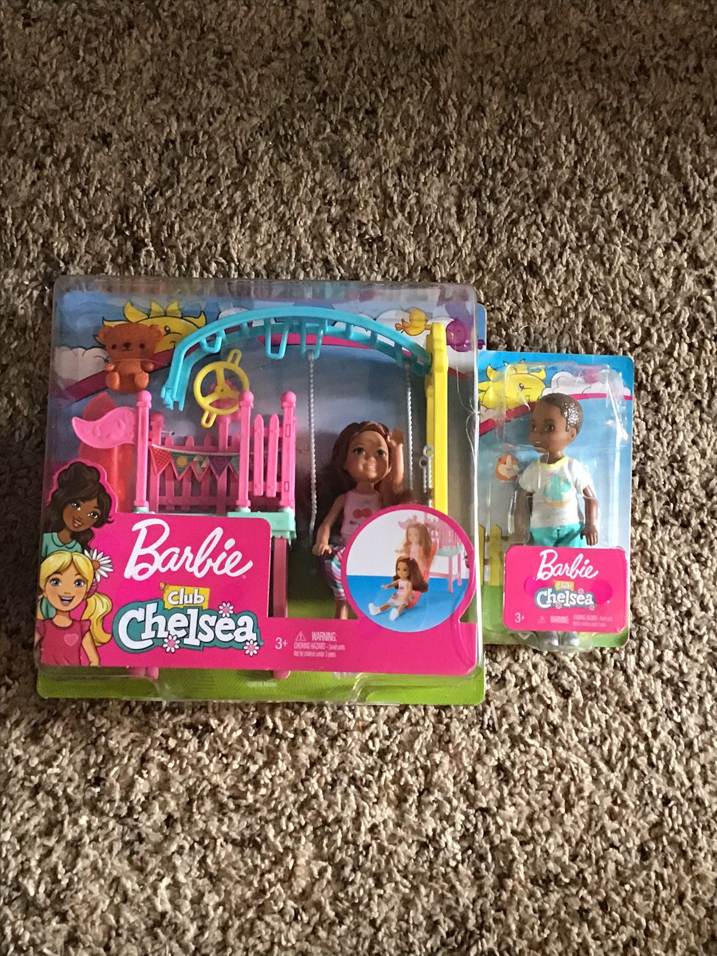 Barbie club Chelsea swing set and doll.