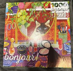 Buffalo Miriam Bos Bonjour Little Luxuries 1000 Pc Jigsaw Puzzle Cat Free Ship
