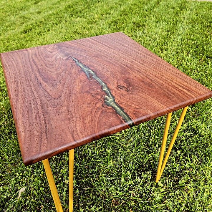 Set Of 2 Epoxy River End Tables Handmade Locally