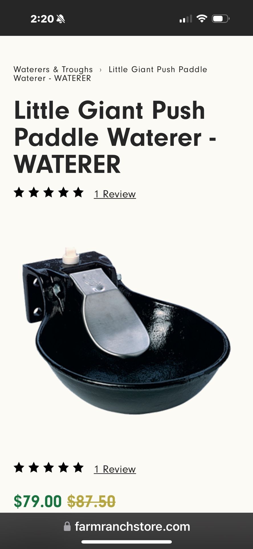 Little Giant Automatic Livestock Water Push-Paddle