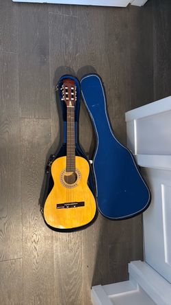 Classical Acoustic Guitar with Blue Hard Case