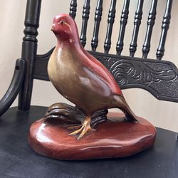 Vintage mid century wooden bird sculpture statue